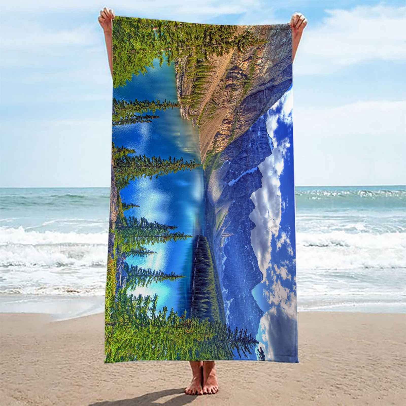 Telo Da Mare 3D Paesaggio Lacustre Forestale Stampato Asciugamano Da Spiaggia 150x200cm Asciugamano Microfibra Grande Antisabbia Leggero Telo Mare Per Sport Piscina Viaggi In Famiglia Vacanze