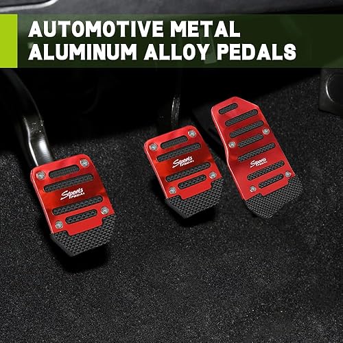 Miniatura 4 de Middrivr 3 pedales de acelerador de embrague de freno de aleación de aluminio, cubierta de pastillas de freno de transmisión manual automática de