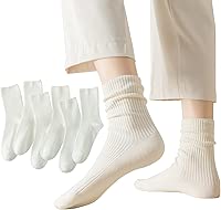 Flydo 6 Pack Crew Socks for Women Cotton Socks Cute Casual Athletic Socks Soft Womens Socks Aesthetic Socks