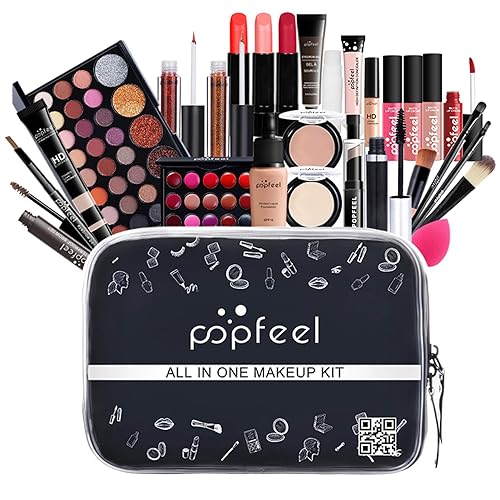 Juego de maquillaje todo en uno para regalo navideño, kit completo de maquillaje para mujeres, paquete esencial de iniciación, incluye paleta de