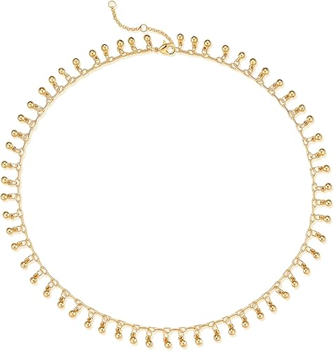 MTMY - Collar de cuentas y perlas para mujer, chapado en oro de 14 quilates, delicado, colorido y de estilo bohemio, tipo gargantilla, para regalar