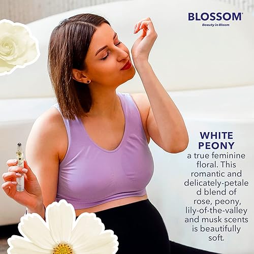 Miniatura 6 de Blossom Aceite de perfume roll-on Rollerball con ingredientes naturales + aceites esenciales, infundido con flores reales, fabricado en Estados