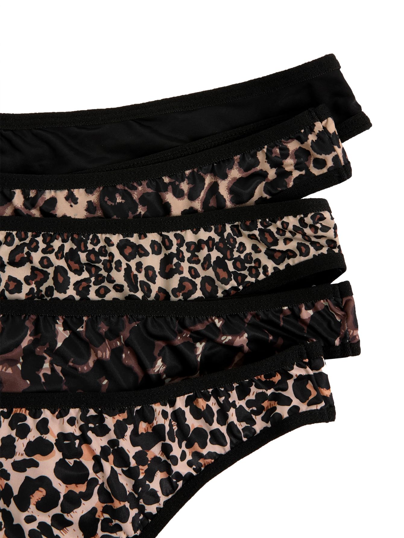 BEAUDRM Women's 5 Sets Matching Bra and Panty Set Polka Dots Print Lingerie Set Triangle Bralettes and Low Rise Thong Set