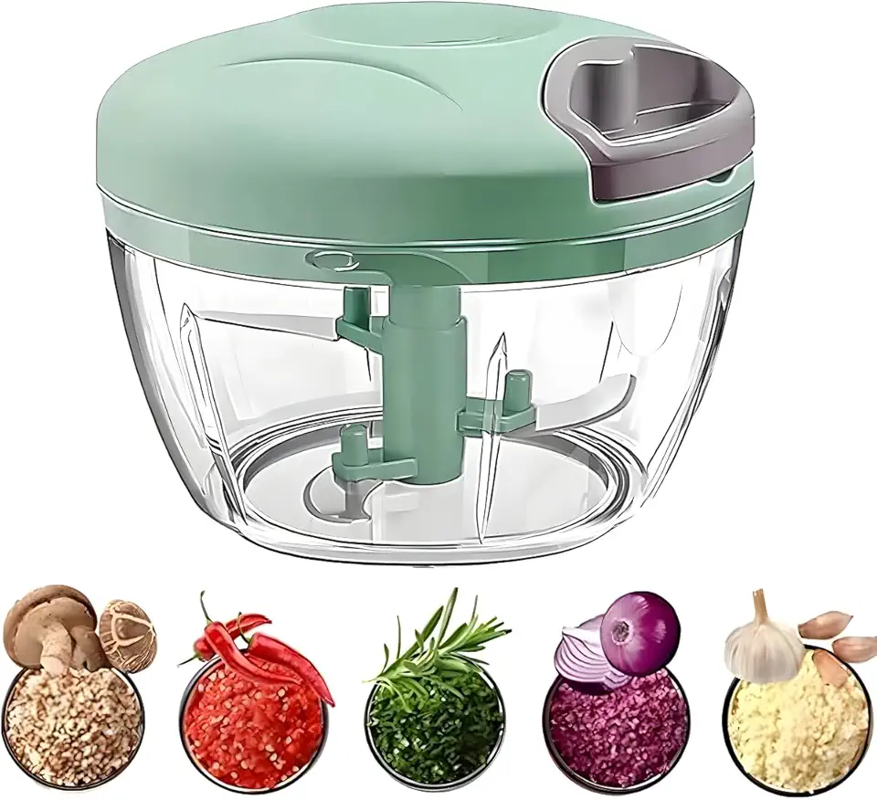 Mini Processador Triturador Moedor De Alimentos Manual Alho Cebola 500ml Cor Sortida