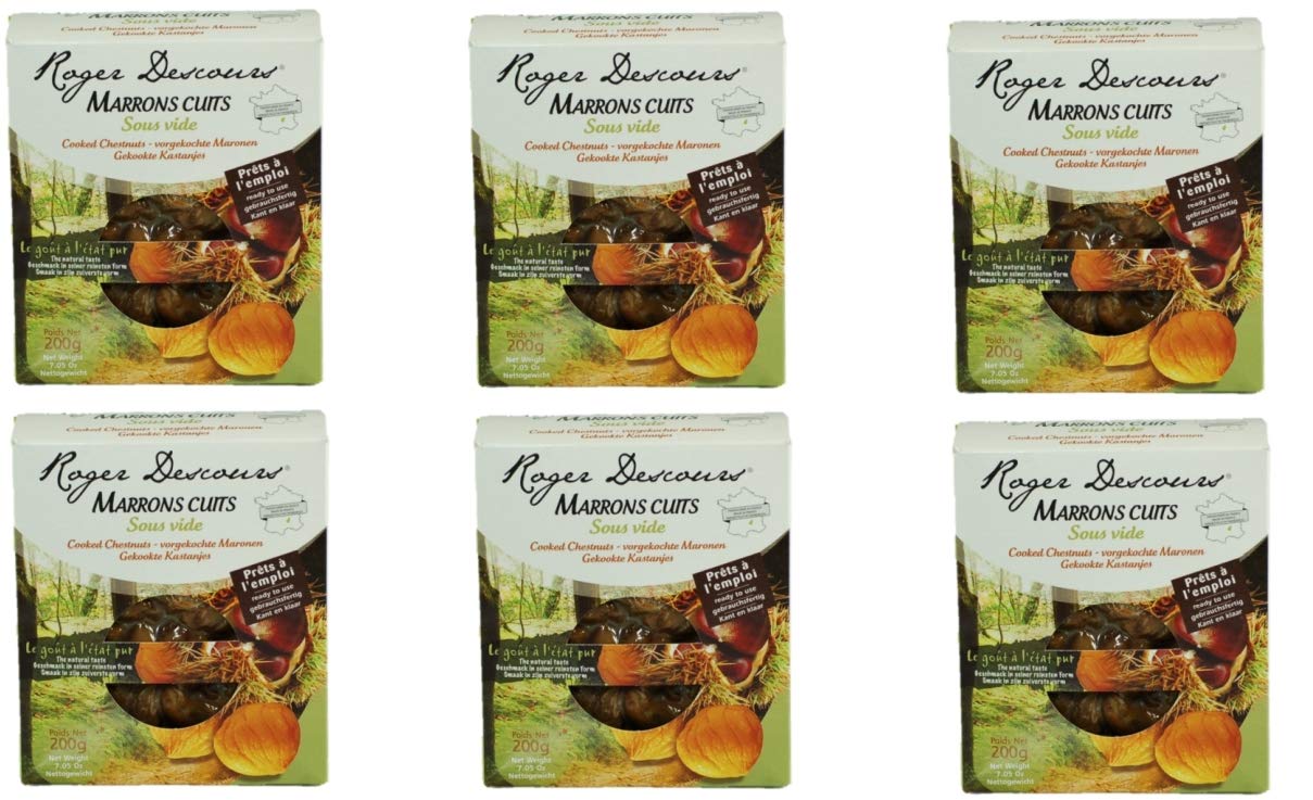 6er Pack Gekochte Maronen - Edelkastanien 6 X 200 Gramm, geschält