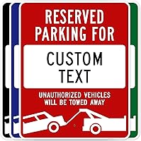 Vista 9 de Señal personalizada de "No Parking", señales personalizadas de estacionamiento reservado para negocios, 10x14 pulgadas, metal de aluminio