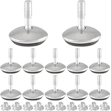 Bivethoi 12 Pack M6 Swivel Furniture Leveling Feet Adjustable Table Leg Levelers Heavy Duty Sofa Legs with T-Nuts Threaded Swivel Foot Pad Chair Glide 1-3/16" OD