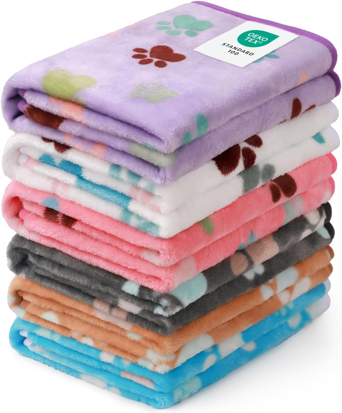 Luciphia 1 Pack 6 Dog Blankets Cat Soft Fluffy Fleece Pet Blanket Warm Cute Print Design Puppy Kitten Doggy Paw Medium(30"x20")