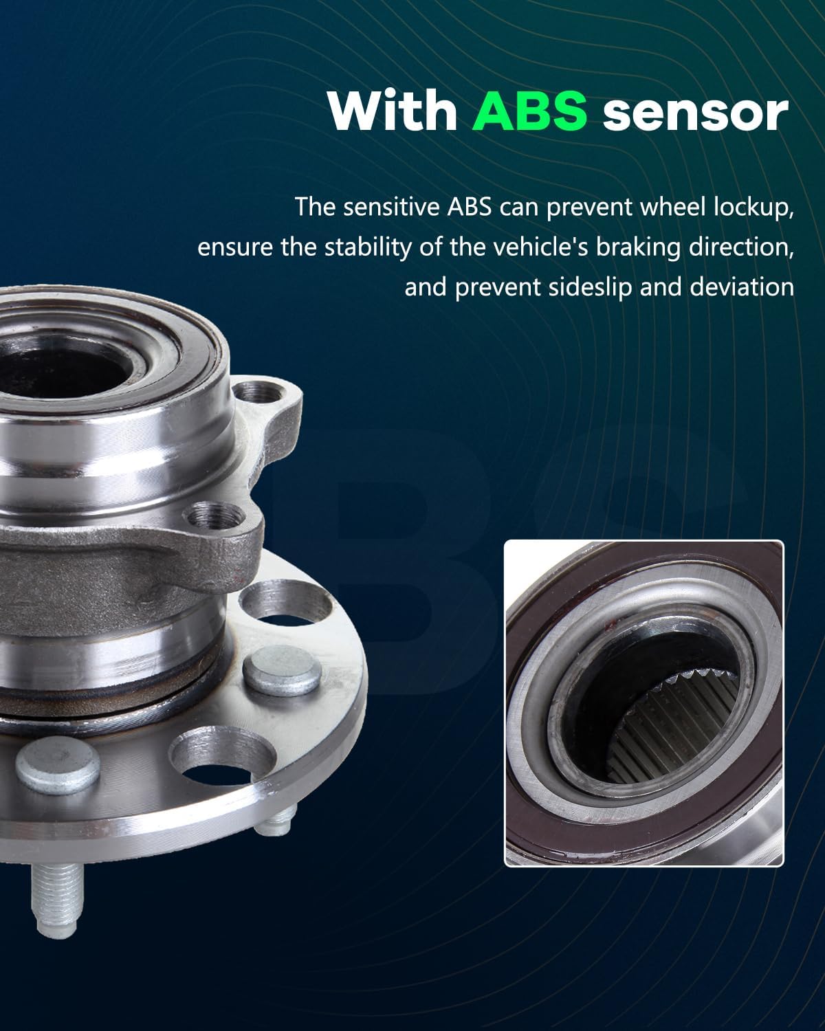 SCITOO 512337 Wheel Hub Wheel Bearing Assembly Rear Compatible for Lexus GS460 for Lexus is F for Lexus GS350 for Lexus GS430 2006-2013 for Lexus GS300 for Lexus IS250 for Lexus IS350 512337