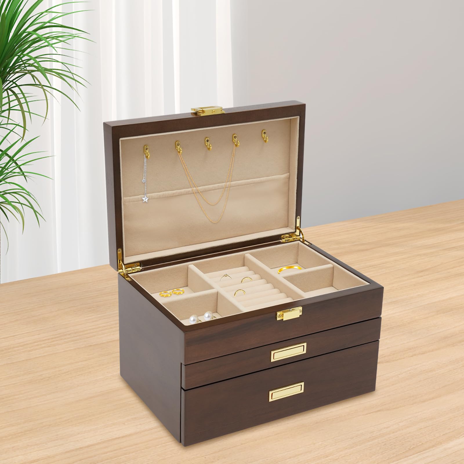Joyero para relojes, caja de regalo, bandeja para joyas, apilable, caja de joyas, caja de reloj, caja de gafas, caja de madera, caja de joyas, para cajones, idea de regalo