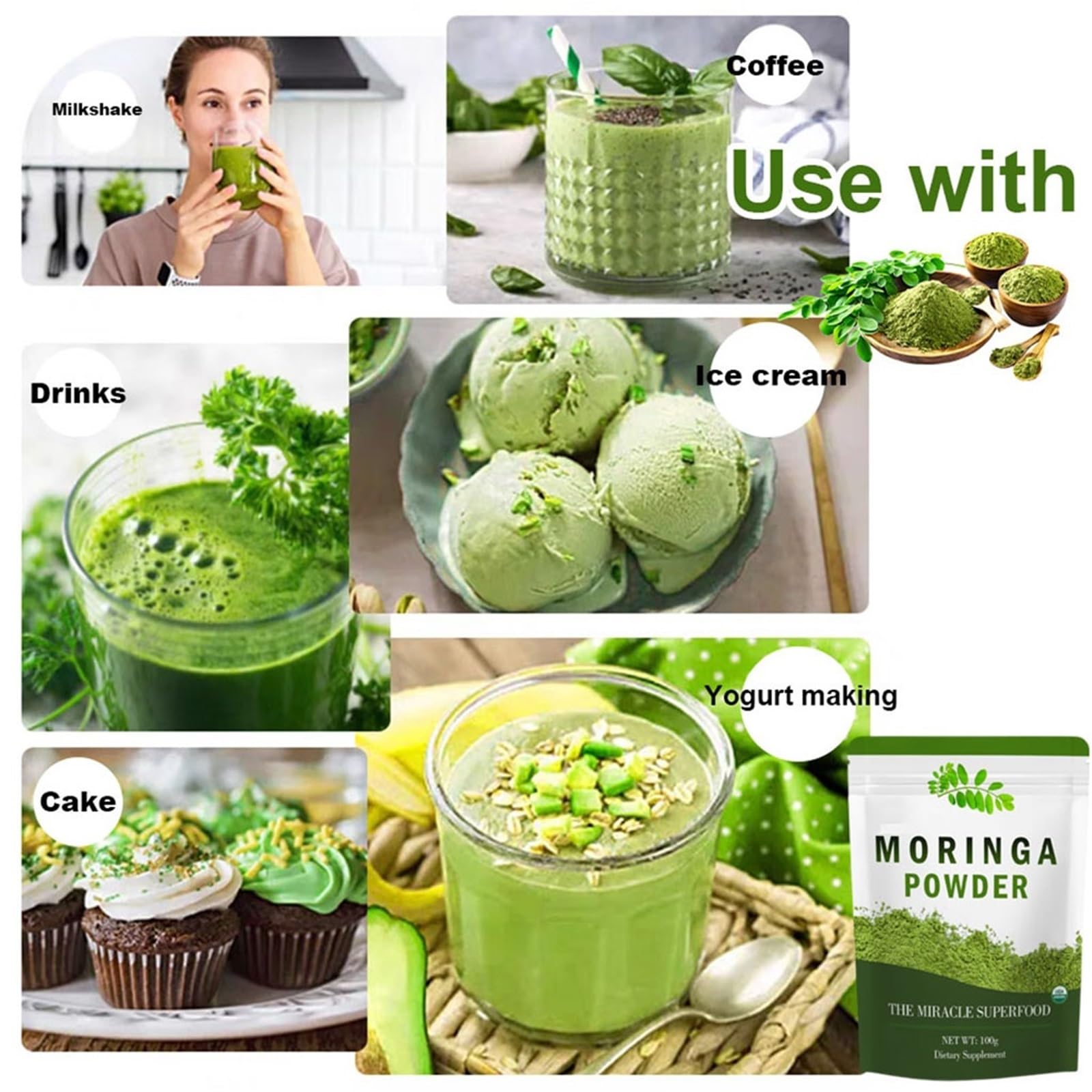Organiczny Proszek Z Zielonej Herbaty Matcha – Czysty, Naturalny, Ceremonialny I Kulinarny, Bez Dodatków(3PCS)