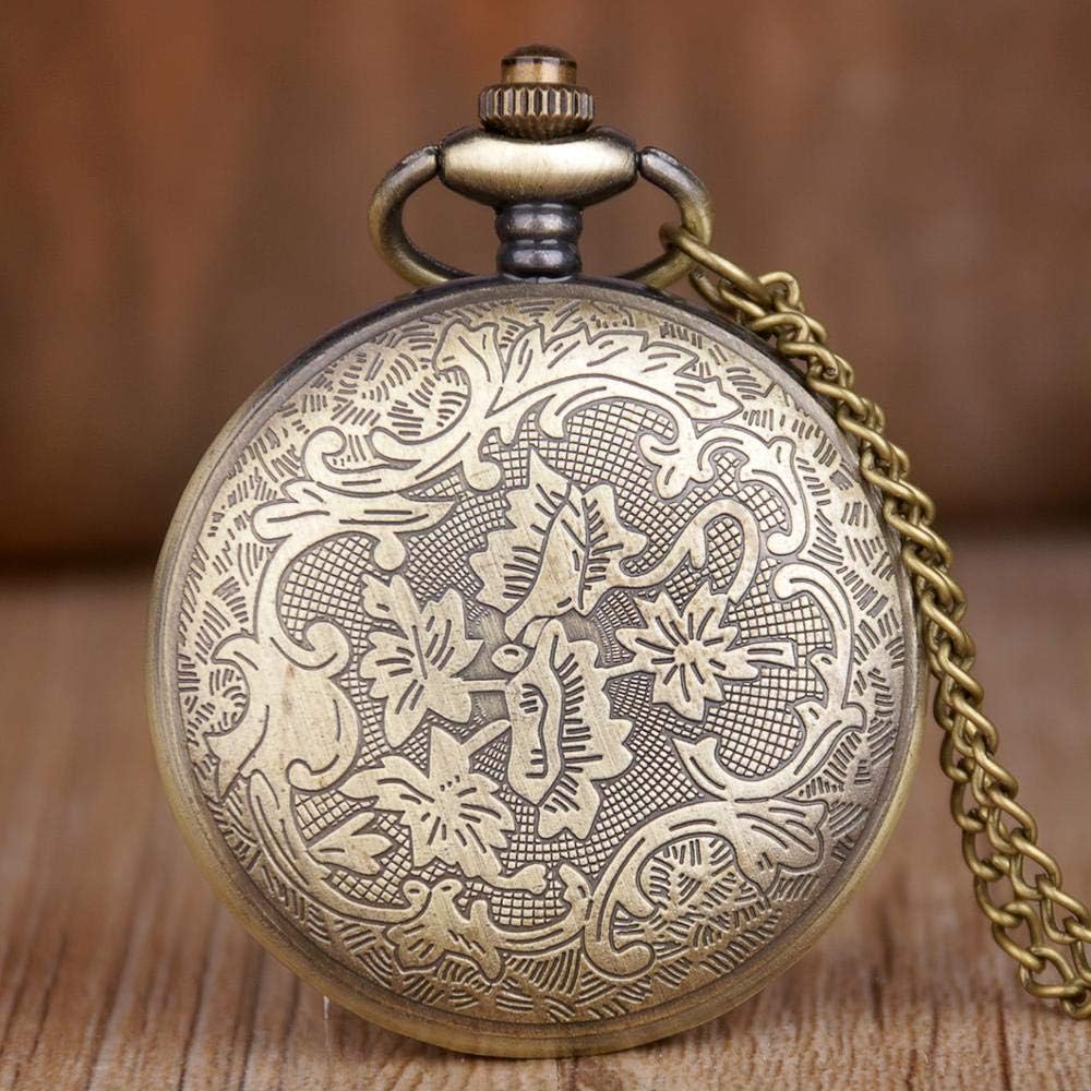 Pocket Watches for Men, Sickle Hammer Pocket Watch Gold-Silver Pendant with Fob Chain Clock-Black(Silver)