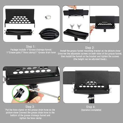 Miniatura 4 de Geckowi Embudo de drenaje de grasa trasero mejorado para taza de grasa Blackstone, puerta de grasa integrada, compatible con Blackstone 36282217