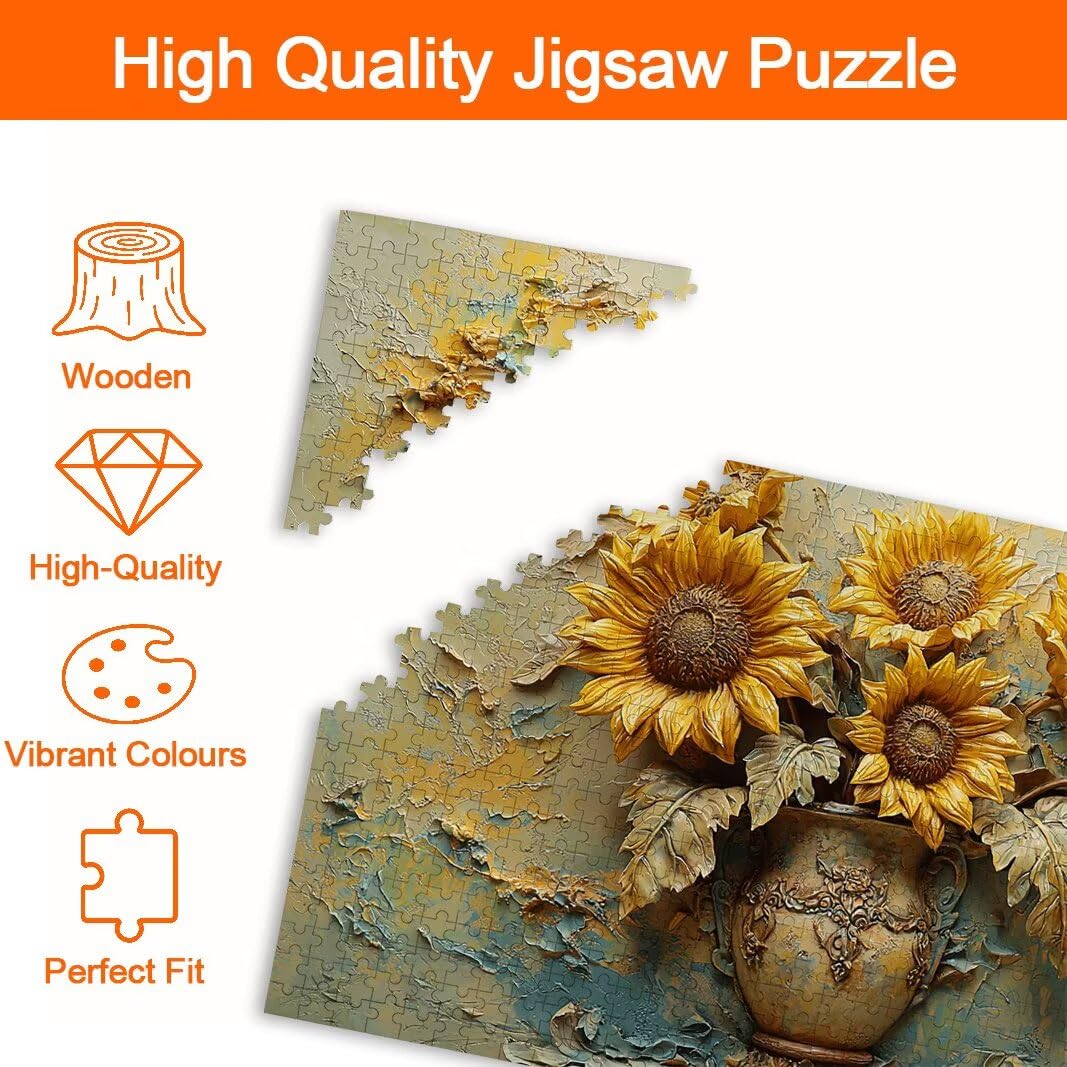 Puzzle Girasol, Puzzle 5000 Piezas, Rompecabezas, Regalo Mujer, Decor -8520