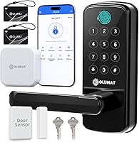 Vista 10 de Cerradura de puerta inteligente con puerta de enlace WiFi, cerradura de puerta de entrada sin llave con asa, cerraduras inteligentes para puerta