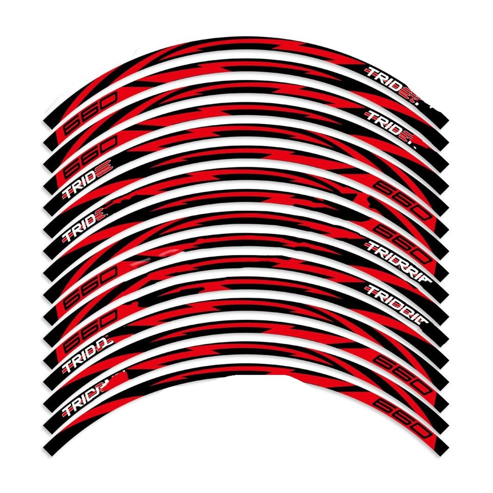 Autocollant pour roue de moto Trident 660 2023 liseret de jante rouge réfléchissant