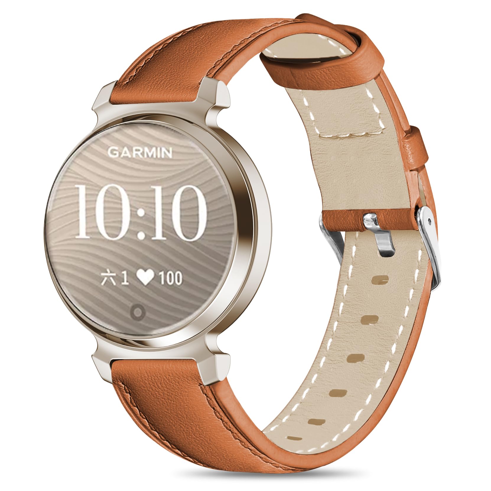 Leather Bands Compatible with Garmin Lily 2, 14mm Top Grain Soft Loop Straps Quick Release Replacement Adjustable Wristband for Lily 2 Classic/Active