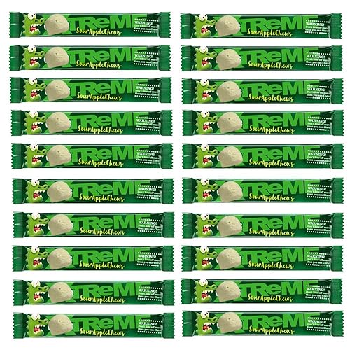 Xtreme Extremely Sour Apple Chews 34g (24 Bars x 34g (Full Box)) - 24 Bars x 34g (Full Box)
