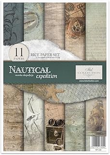 ITD Collection Nautical Expedition Rice Paper RP039 29.7 x 21 cm