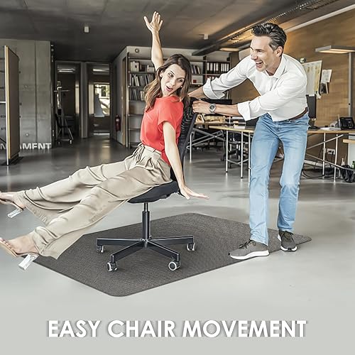 Miniatura 6 de Kuyal Tapete para silla de oficina para suelo de madera dura, 36 x 48 pulgadas, tapete resistente para silla de escritorio para oficina y hogar,