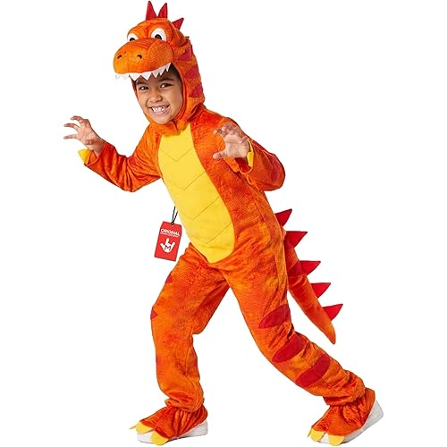 Morph - Orange Dinosaur Costume Kids, Kids Dinosaurs Halloween costumes, Toddler Dinosaur Costume