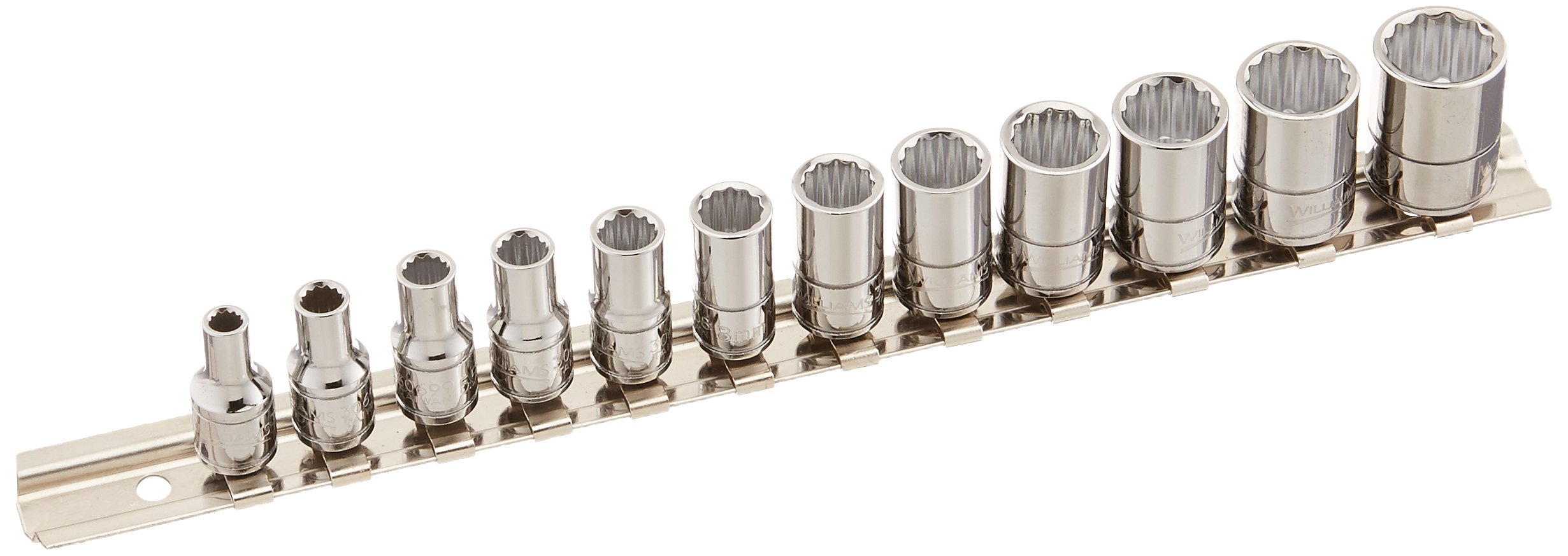 Williams 30925 1/4-Inch Drive Shallow 12-Point Socket Set, 12