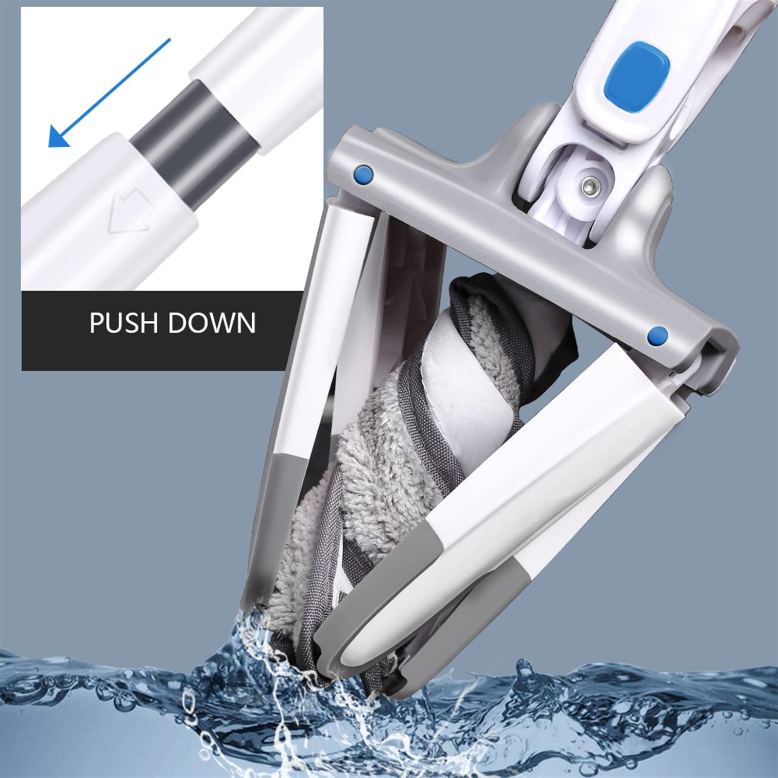 fregar Piso plano de tipo X MOP Microfibra del piso de madera de la mano de la mano de la mano de la mano libre de la mano, con la microfibra Reemplazar las almohadillas Fácil retorcer herramientas d