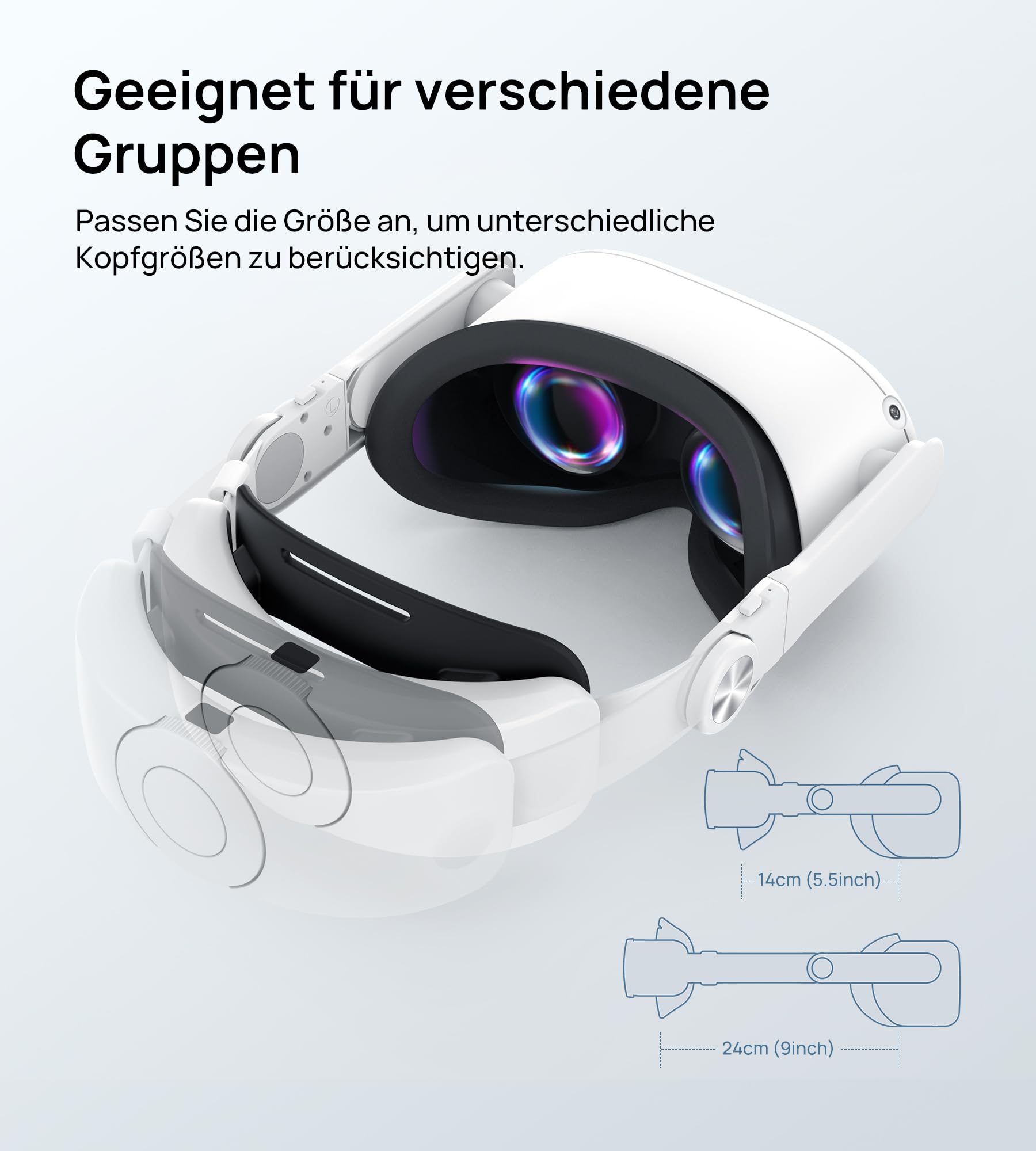TRANSNOVO Elite Strap mit 6000mAh Akku kompatibel mit Meta/Oculus Quest 2/Quest 3/3S Zubehör, Komfort VR Kopfband Ersatz, Verlängerte Spielzeit, Reduzierter Gesichtsdruck & Verstellbares Headstrap