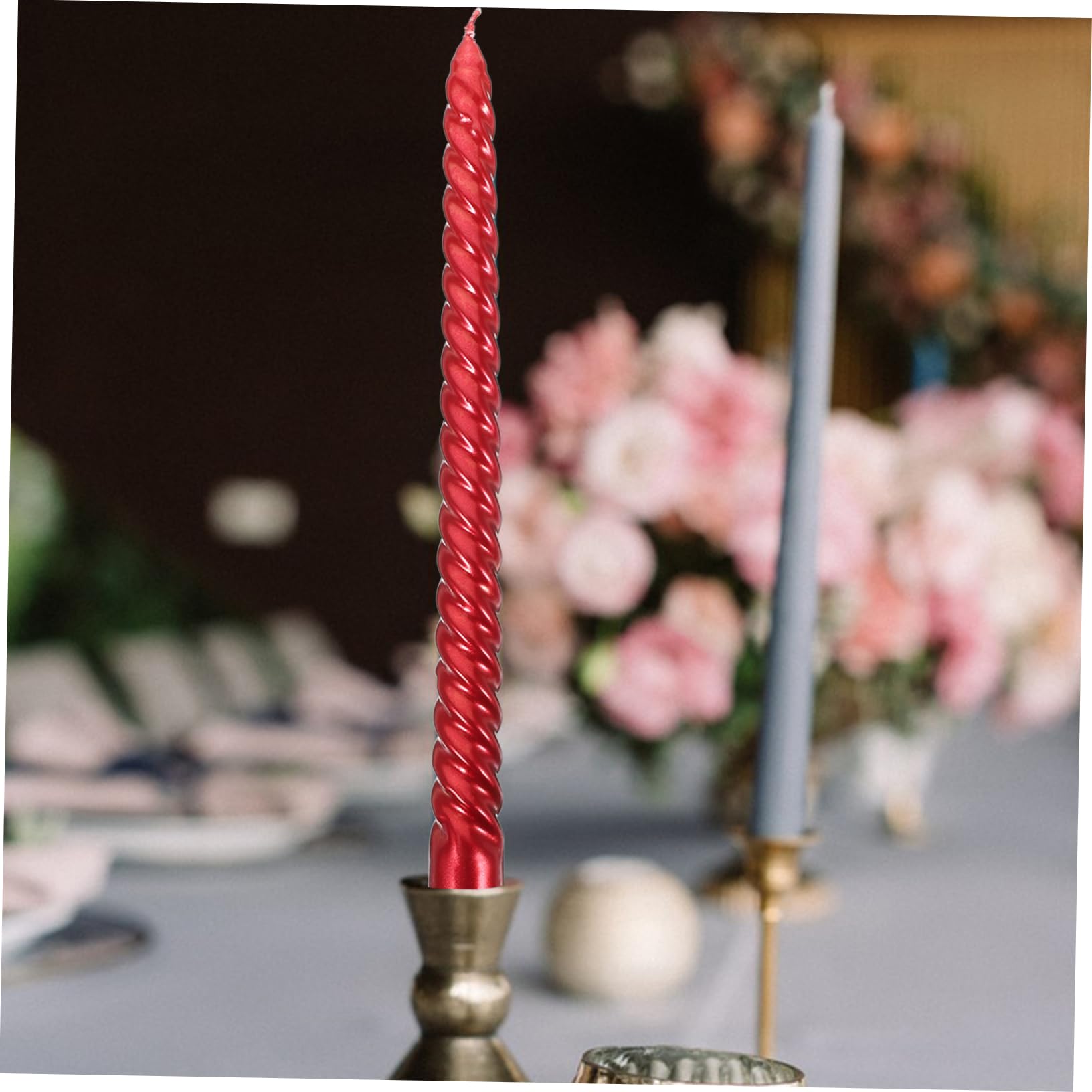 ABOOFAN 12 Candele Eleganti A Forma Di Cono Conico A Vite Per Matrimoni Feste Decorazioni Per La Casa in Paraffina Antigoccia Senza Profumo Per La Tavola.
