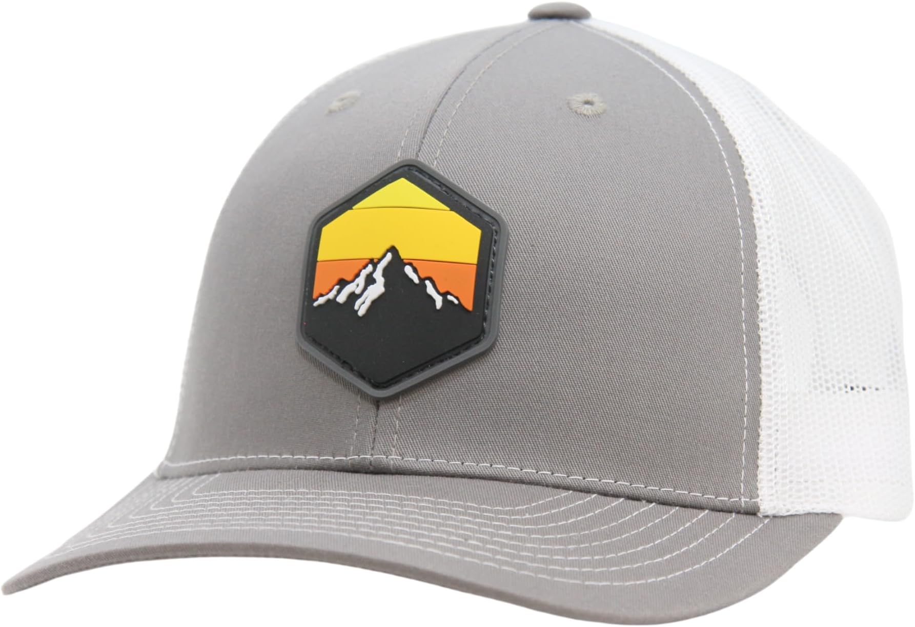 Trucker Hat [ Mountain Sky Design ] for Men and Women: Mid Profile Cap with Breathable Mesh Back and Adjustable Snap