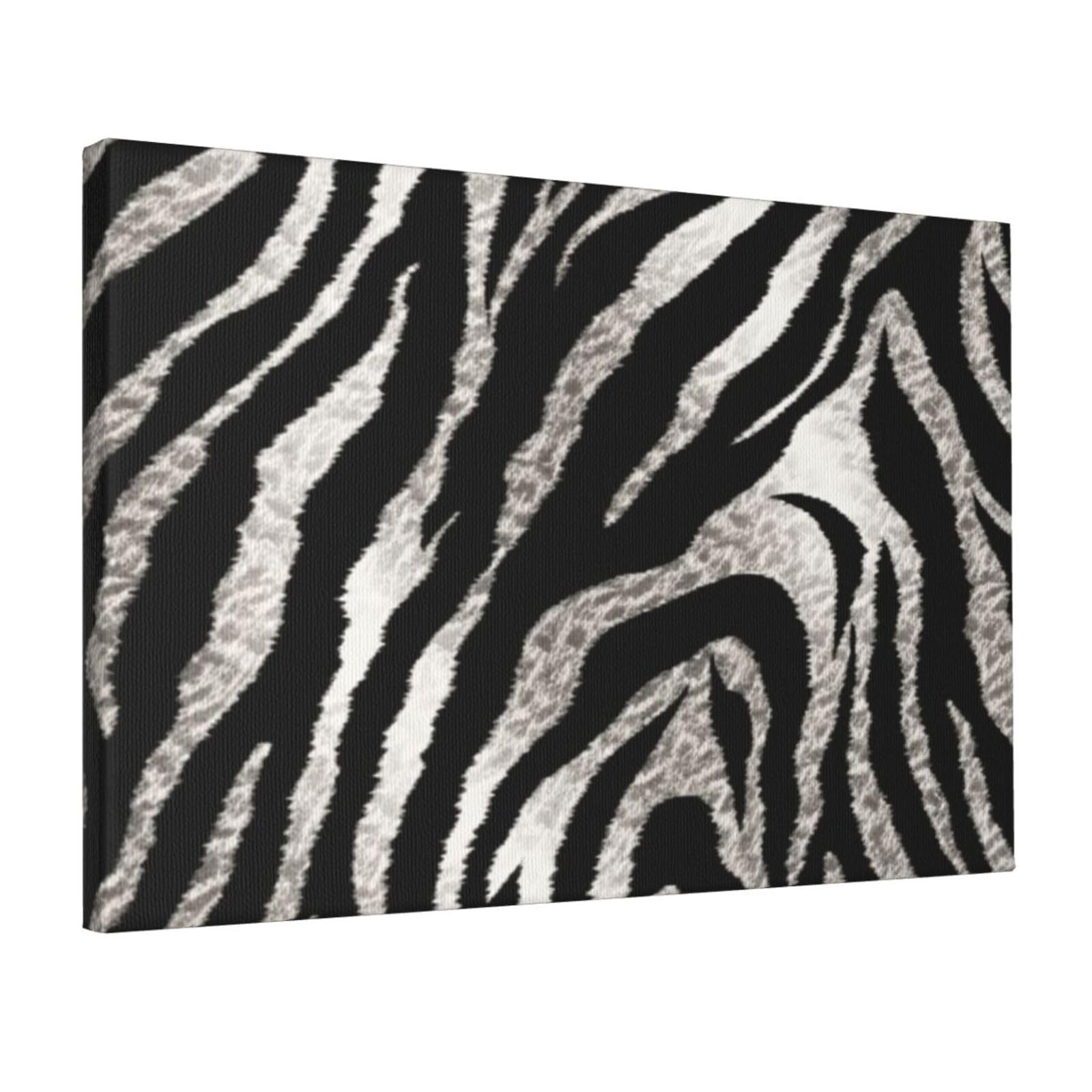 KLOPH Black and white zebra print Canvas Wall Art for Living Room 12"x18" Modern Artwork Painting for Bathroom Hanging Canvas Prints Aesthetic Wallart for Bedroom Kitchen Office Wall Decor