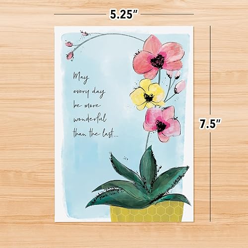 Miniatura 5 de Designer Pop!, Tarjeta de felicitación desplegable de cumpleaños, diseño floral con planta de orquídea 3D, tarjeta para amigos, familiares