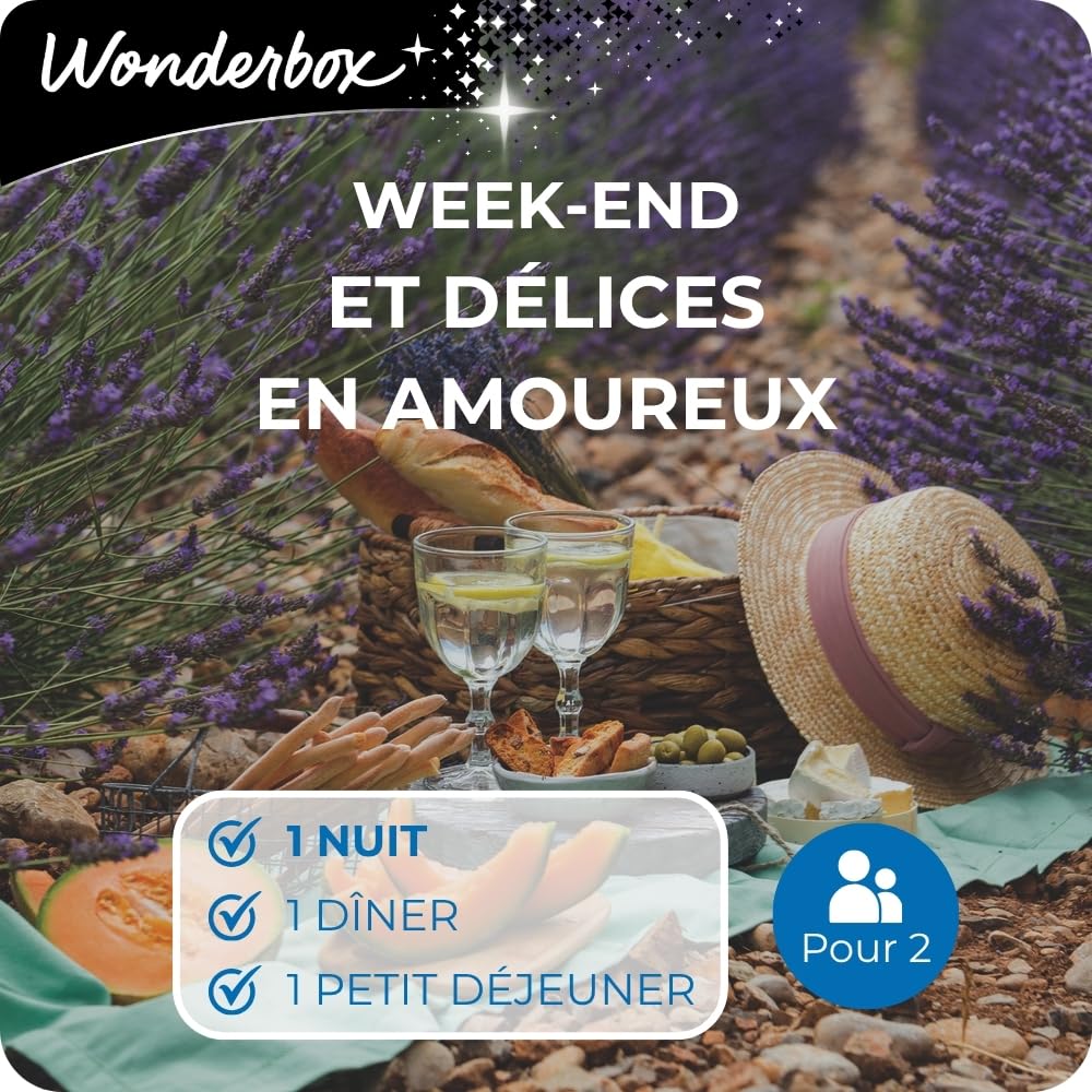 Wonderbox - Week-End Et Délices en Amoureux - Coffret Cadeau - Idée Cadeau Séjours