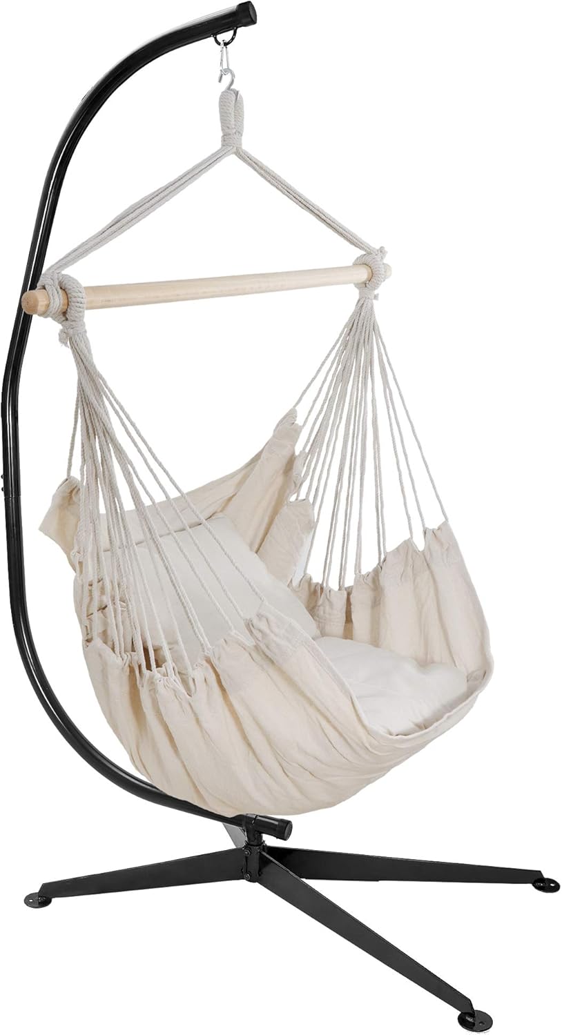 ZENY Hammock Chair with Stand Swing Chair with 2 Cushions