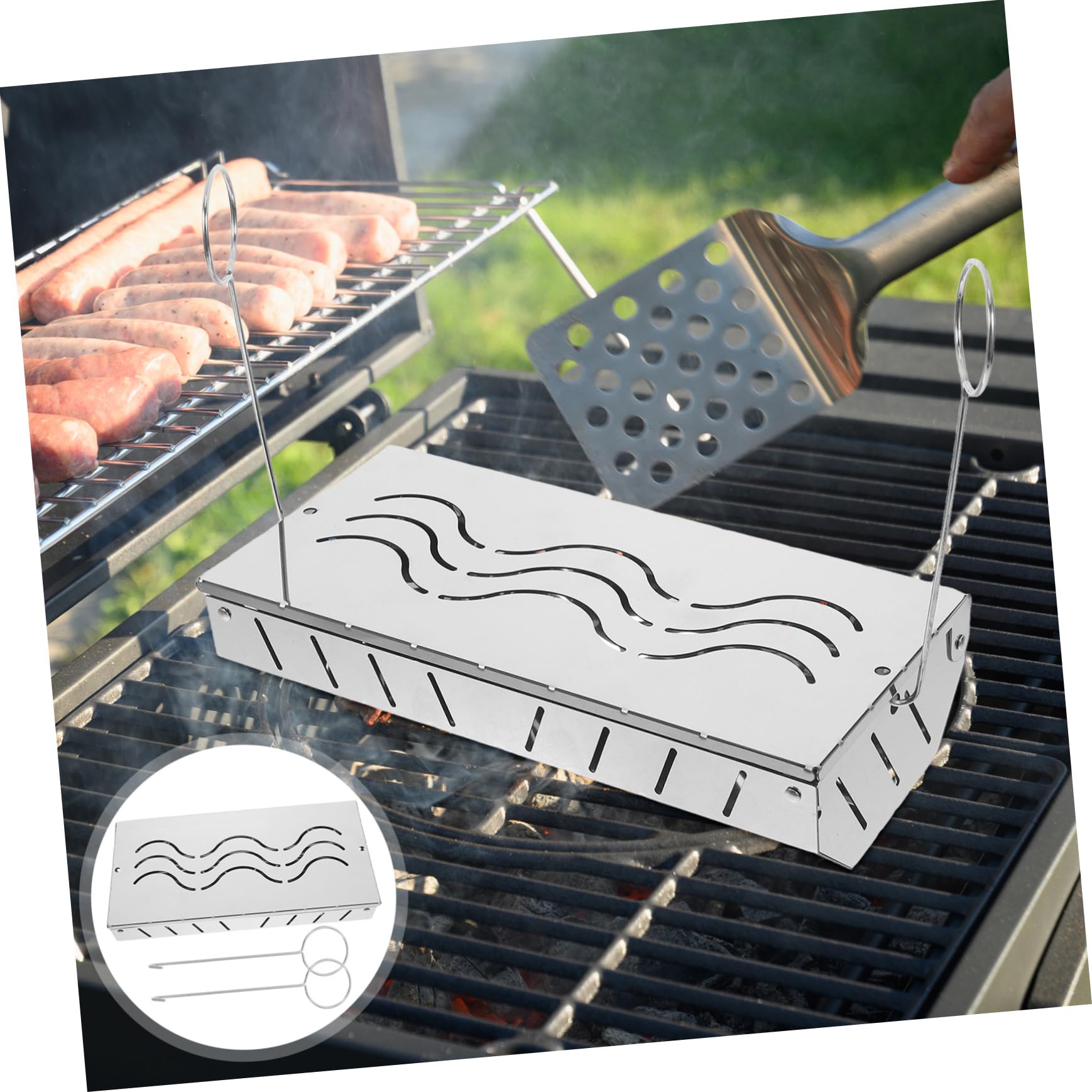Scatola per Affumicatura Bbq in Acciaio Inox 1 Pz Bianca