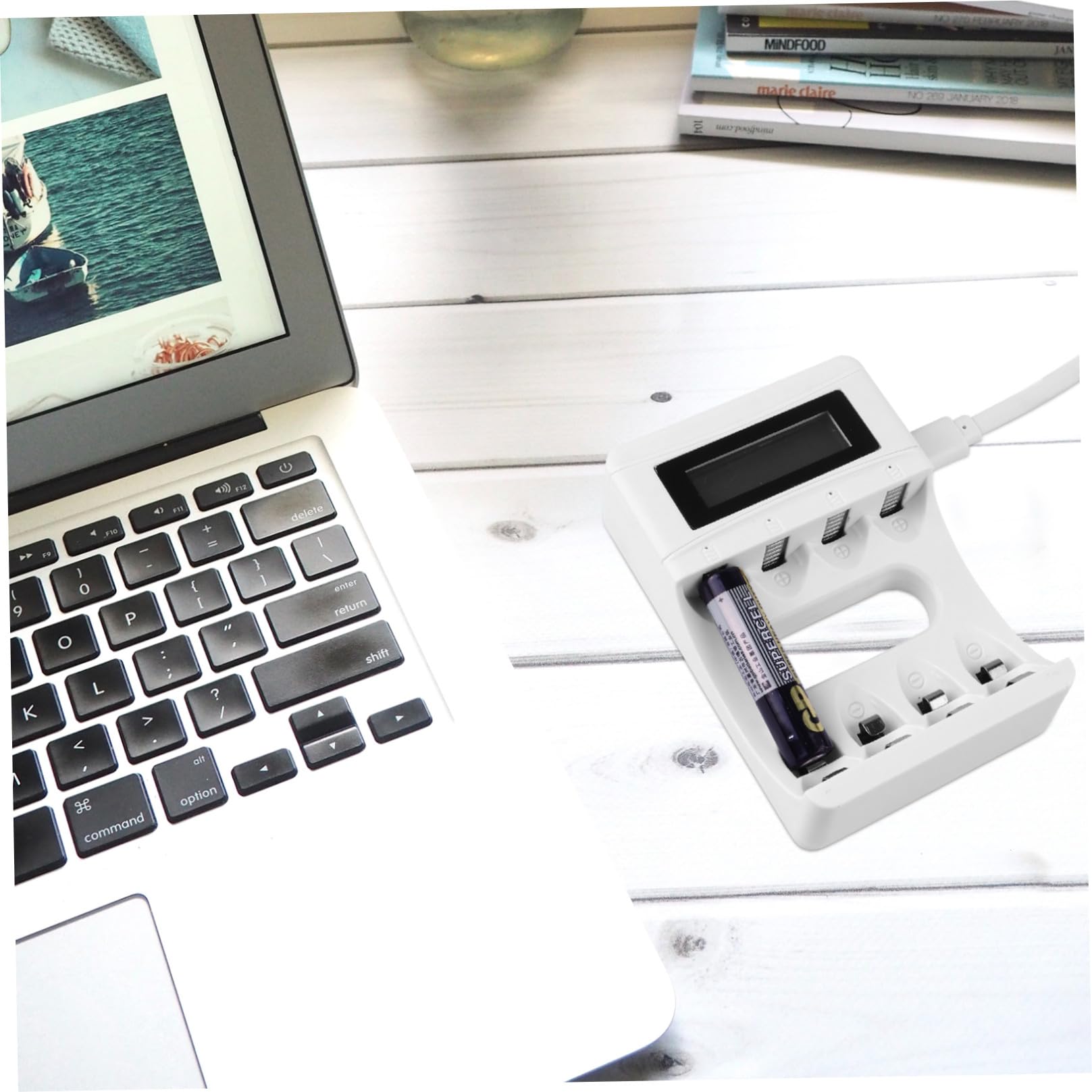 Angoily 3piezas Cargador De Baterías LCD De Ranuras Pantalla Inteligente y Función De Individual para Baterías Recargables USB