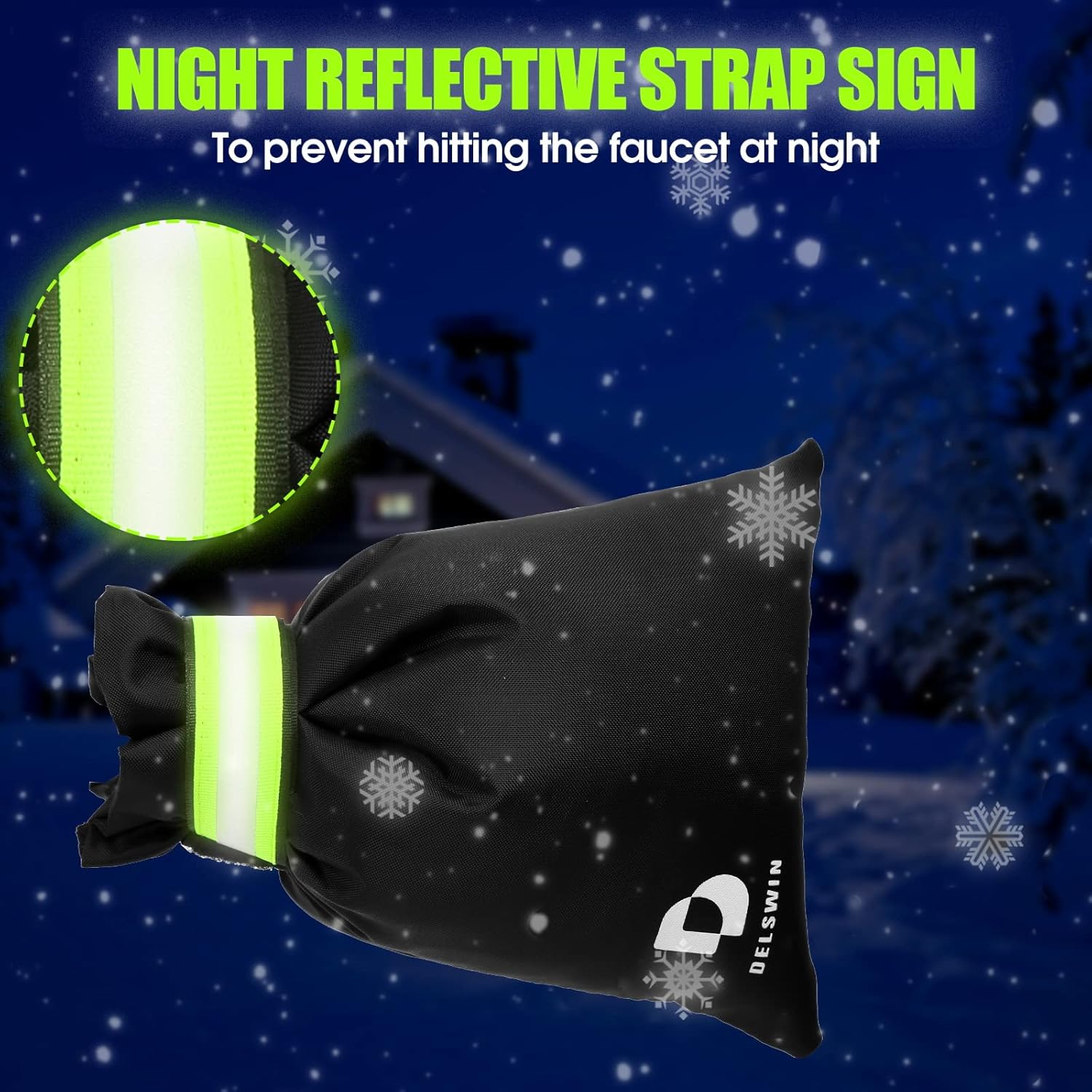 DELSWIN Outdoor Faucet Cover for Winter, 5P 8.7"x7" Hose Bib Insulation, Outside Waterproof Spigot Protection, Bigger and Thicker Frost Freeze Insulated Cover