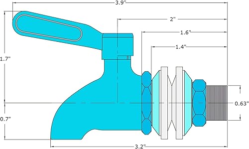 Miniatura 7 de Espiga de acero inoxidable para filtros de agua alimentados por gravedad y dispensadores de bebidas, requiere apertura de 5/8 pulgadas