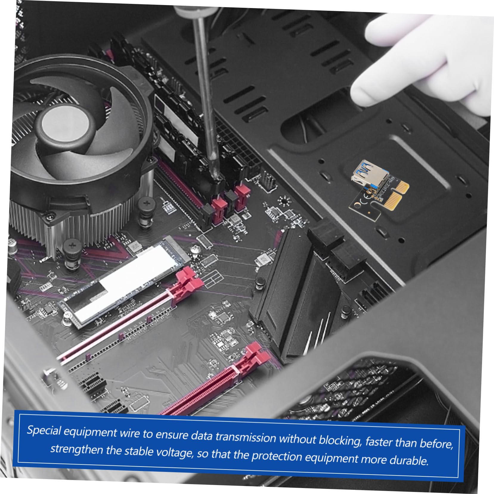 Gadpiparty 4pcs Pci-e to Riser Cards Adapter for Computer Parts USB to Pci-e Extension for Desktop Accessories Fast Data Transmission Easy Installation Reliable Performance