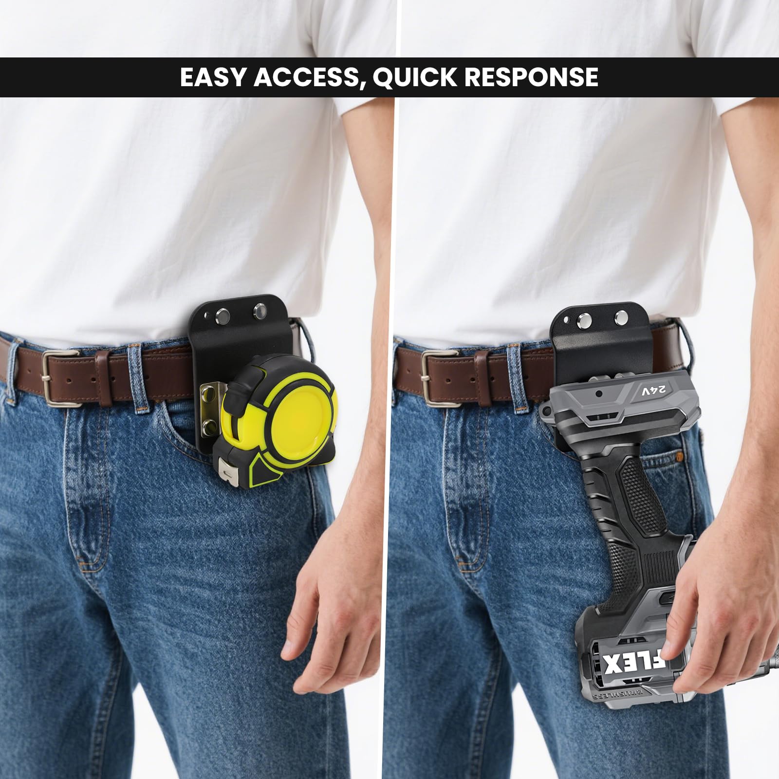 Porte-perceuse pour ceinture à outils