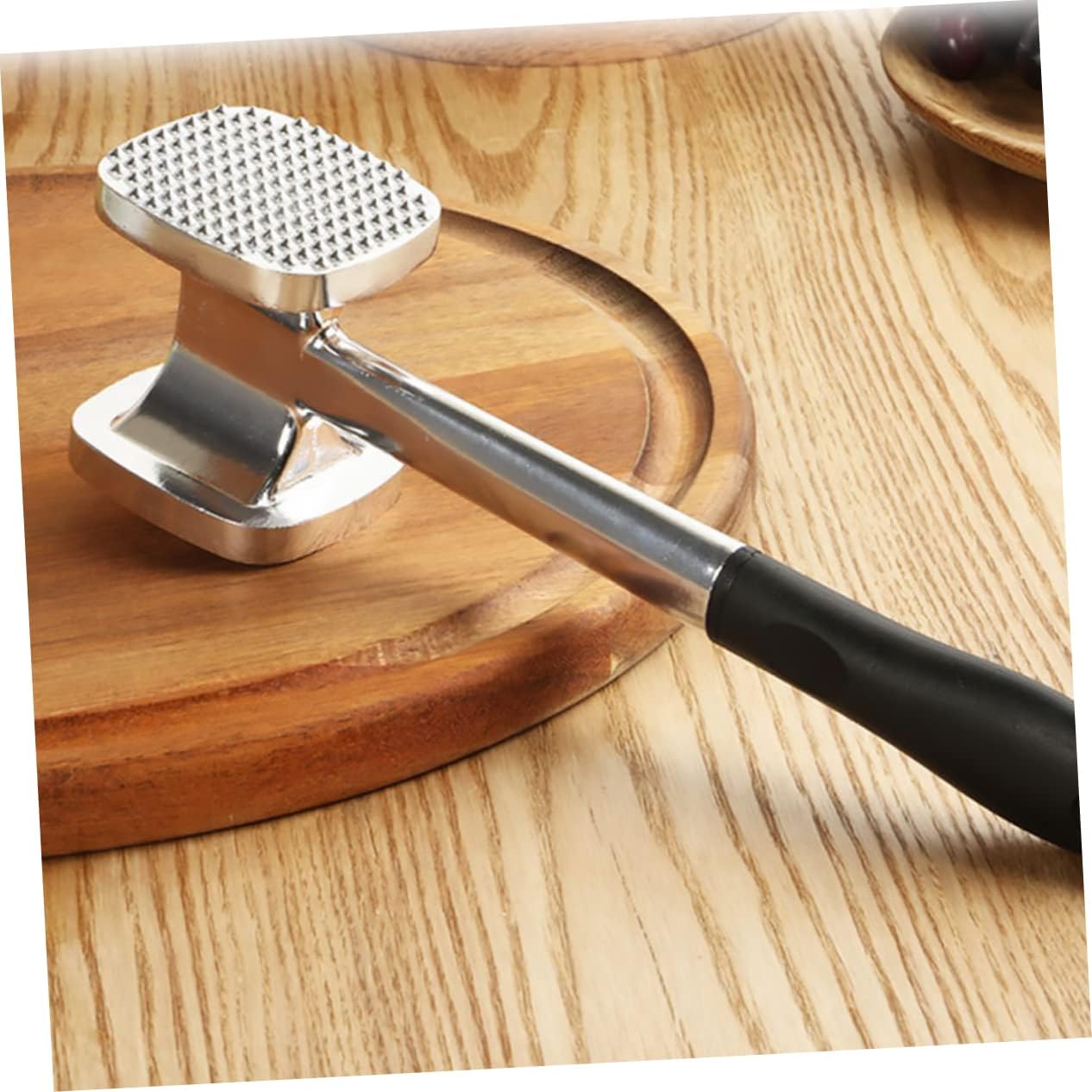 ABOOFAN Aluminum Steak Hammer Meat Tenderisers Kitchen Steak Hammer Meat Tenderizer Mallet Heavy Duty Meat Hammer Meat Tenderiser Hammer Kitchen Tool for Use Pounder Silver Aluminum Alloy.