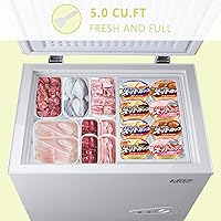 Vista 40 de Krib Bling - Congelador compacto de 7.0 pies cúbicos con cesta extraíble, congelador independiente con puerta superior abierta con ajuste