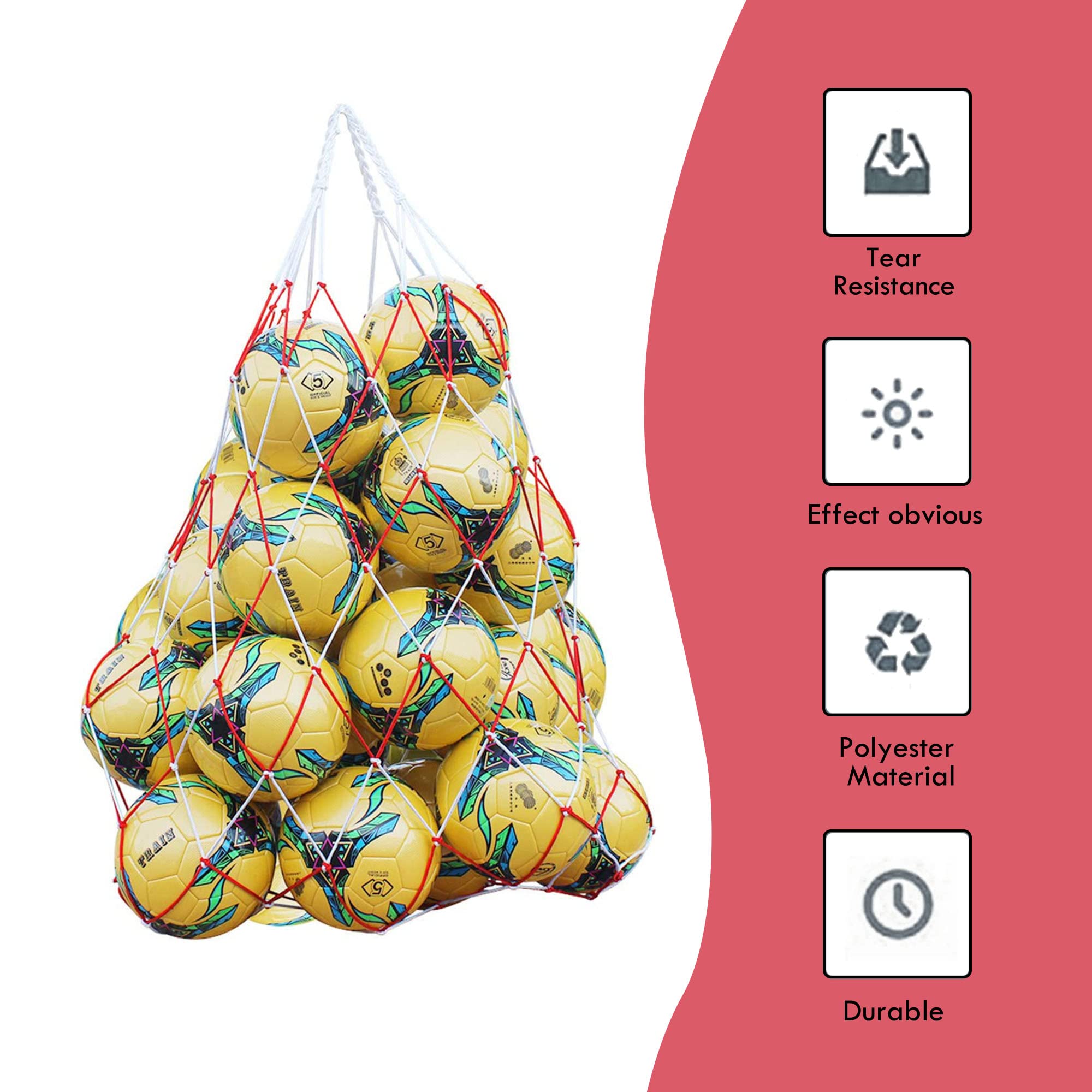 Rete Portapalloni OHYER 1,4 M - Sacca Per Palloni Da Calcio, Basket E Rugby - Foto 6