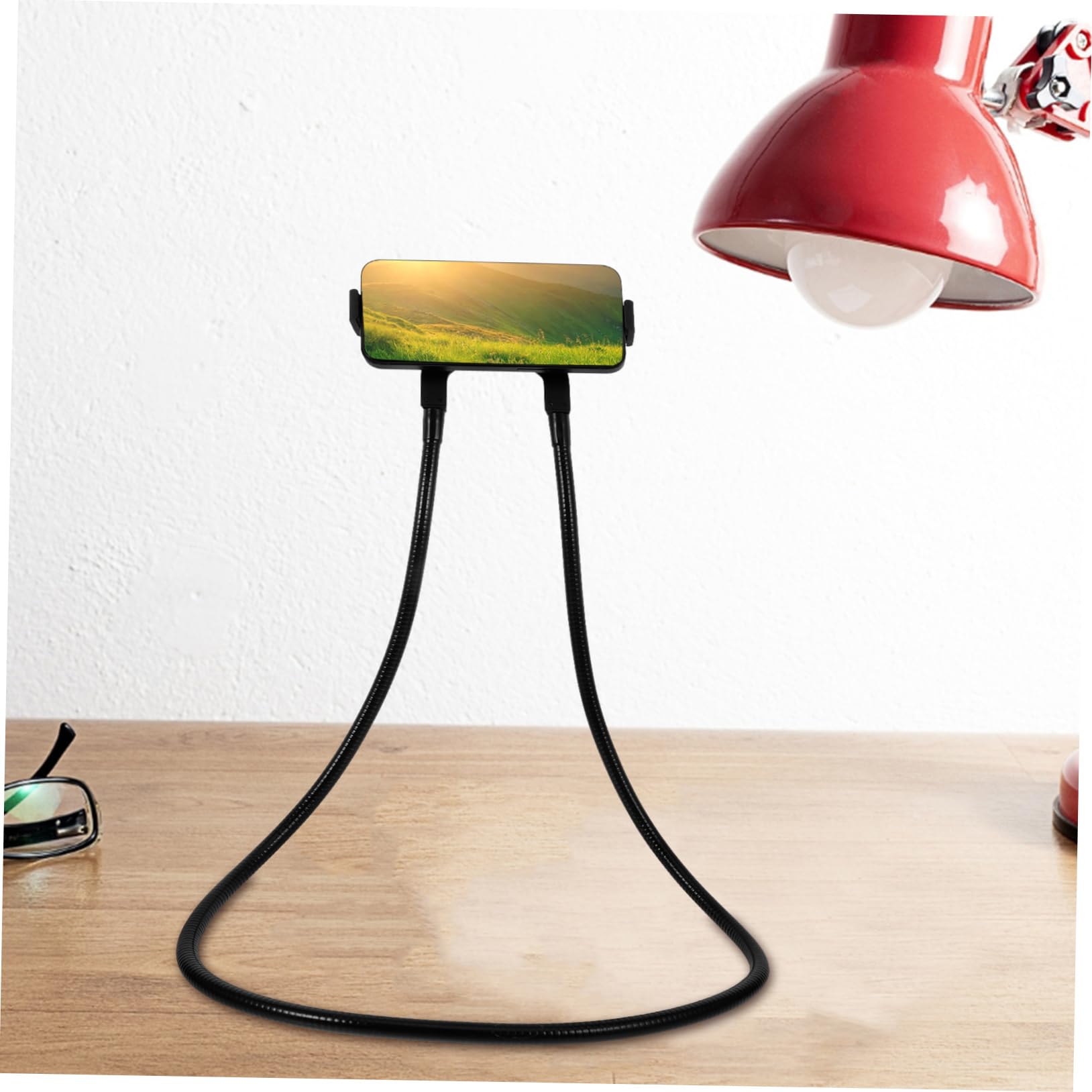 Soporte de Cuello para Teléfono y Tableta, Diseño para Colgar al Cuello, Estructura Estable en Abs y Metal, Adecuado para Sofá y Escritorio