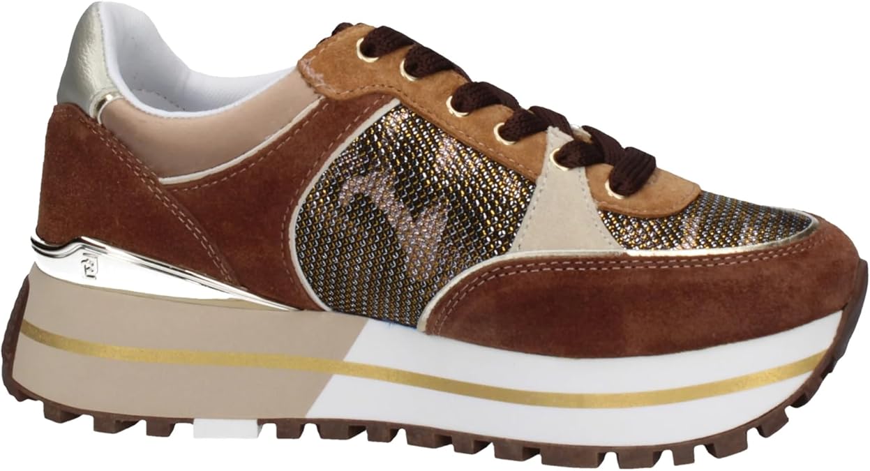 Liu Jo Scarpe Sneaker Maxi Wonder Cow Brown Donna D23LJ10  