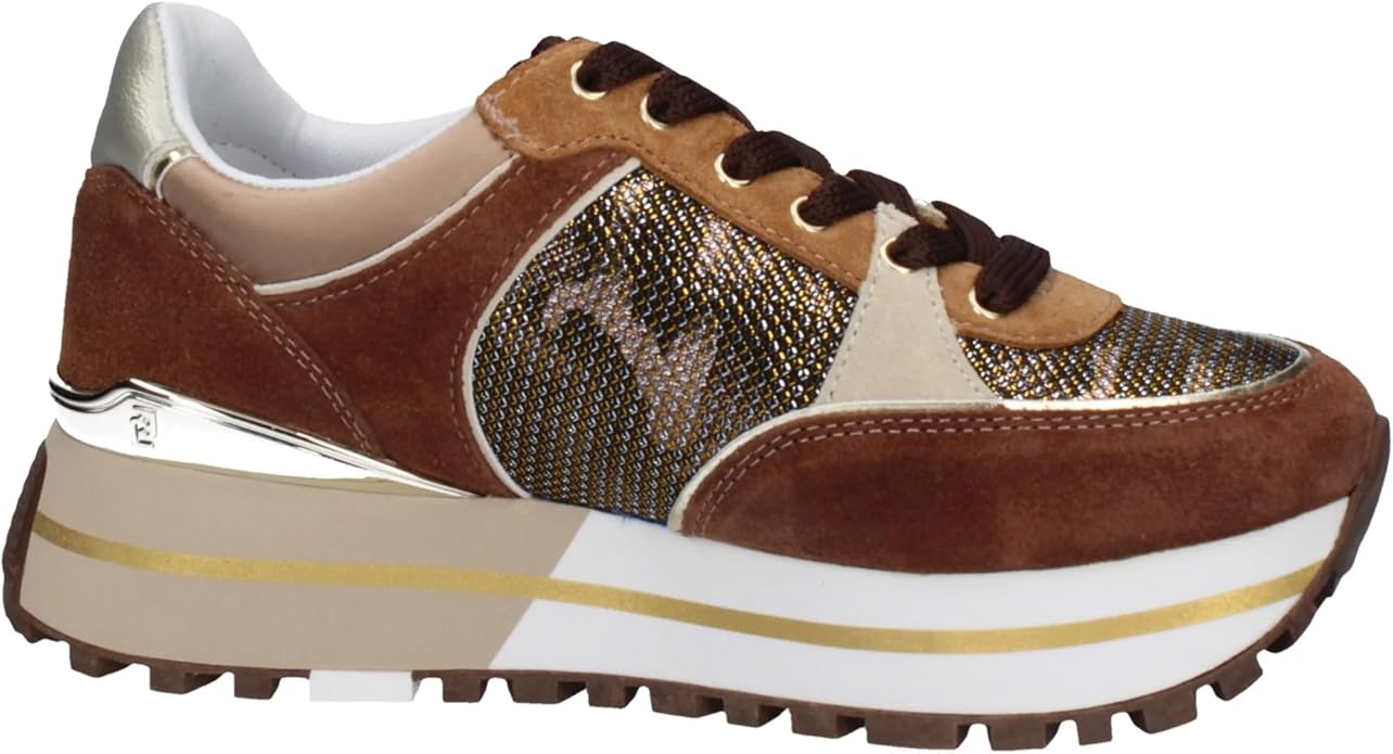 Liu Jo Scarpe Sneaker Maxi Wonder Cow Brown Donna D23LJ10  