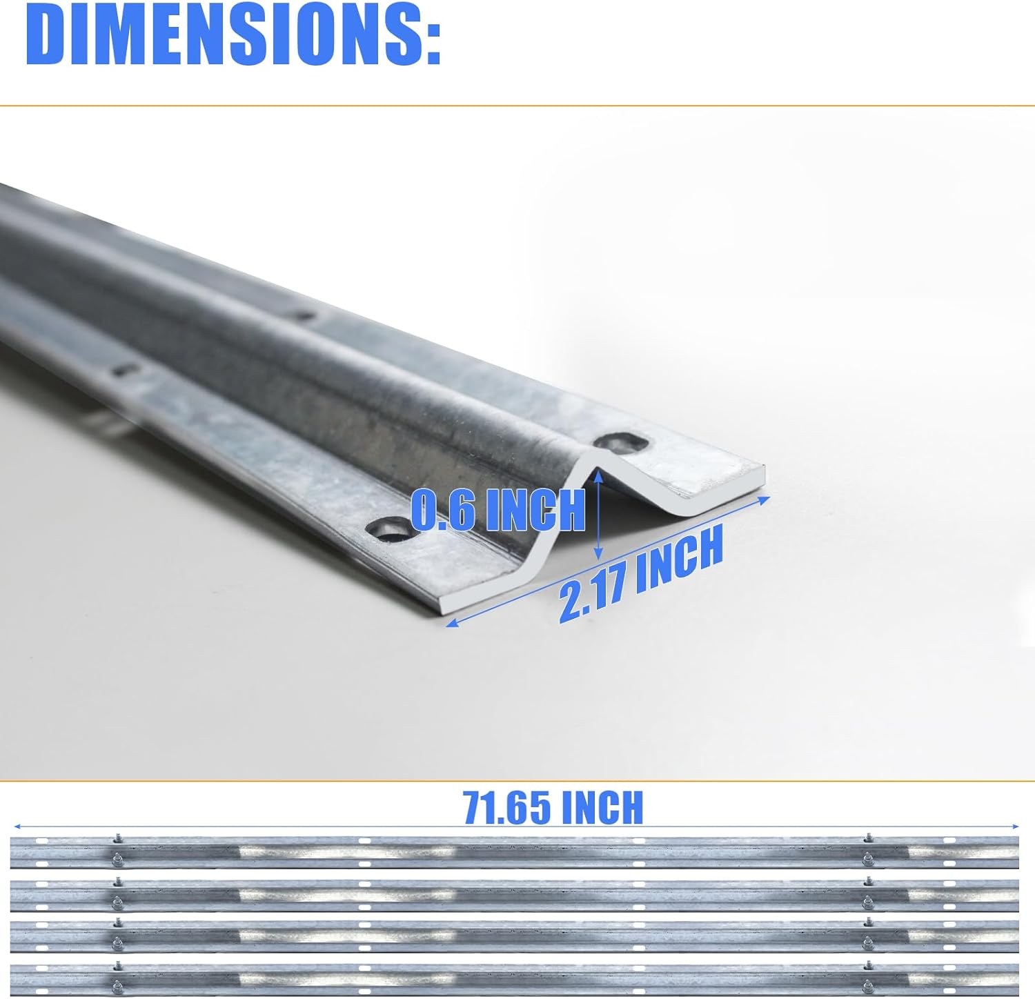 6Ft Galvanized Inverted V Track Rail (4Pcs) – Heavy Duty Sliding Gate Track with Pre-Drilled Holes & Hardware Kit for Driveway Gates, Barn Doors & Cabinets