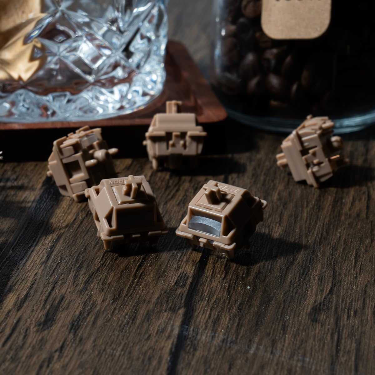 Gateron Chocolate Smoothie Mechanical Keyboard Switches，RGB LED Heavy Tactile 5 Pin Pre-lubed 55±15gf Switches for MX Mechanical Keyboard (90PCS)