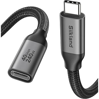 Silkland 40Gbps USB-C Extension 0.5 m for Thunderbolt 4 Cable 8K @ 60Hz