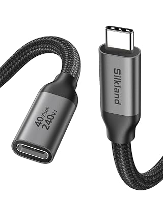 Silkland 40Gbps USB 4 Extension Cable for Thunderbolt 4, [240W Charging, 8K 60Hz] USB C Extender 3.3ft, 4K@240Hz Type C Male to Female Adapter Compatible for USBC Hub, iPhone 17/16, MacBook, iPad